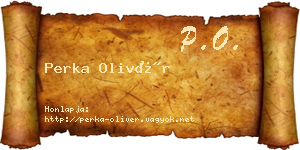 Perka Olivér névjegykártya
